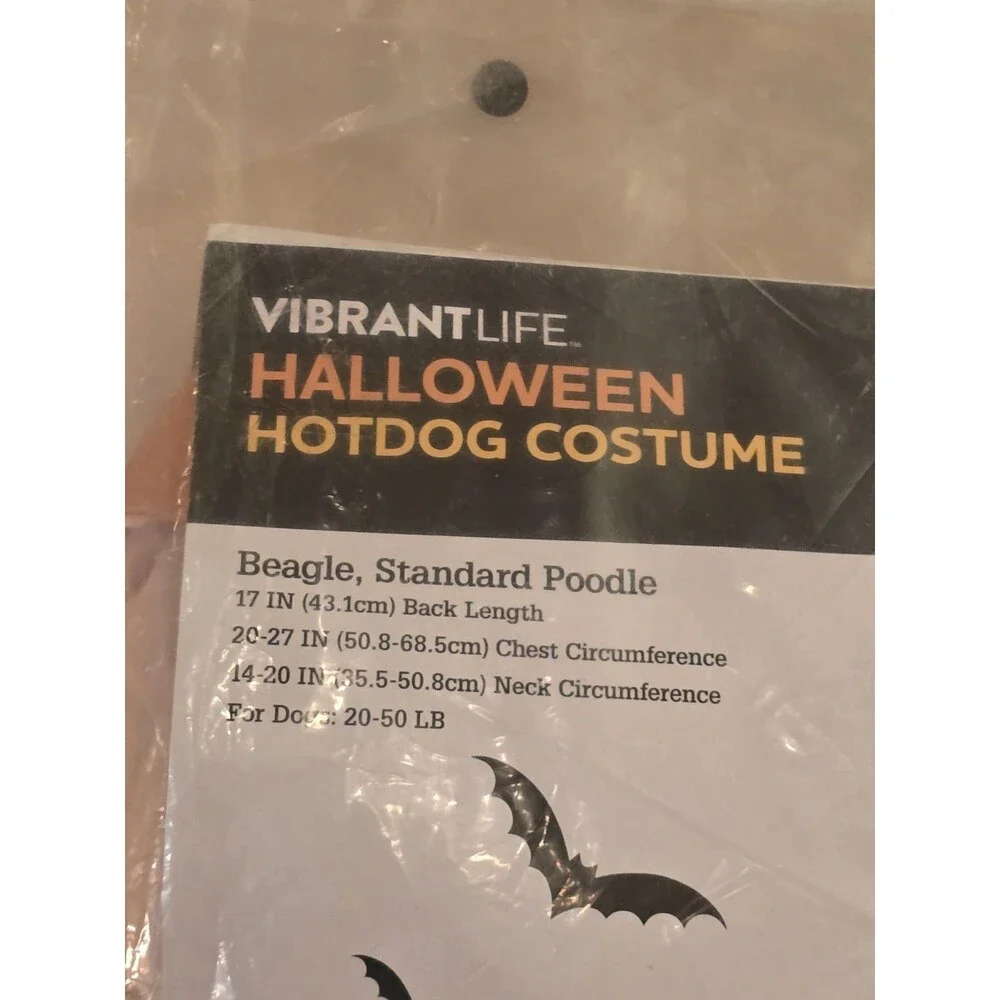 New Vibrant Life Hot Dog Costume Dog Medium 20–50 lb Halloween Funny New C160